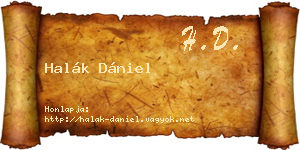 Halák Dániel névjegykártya